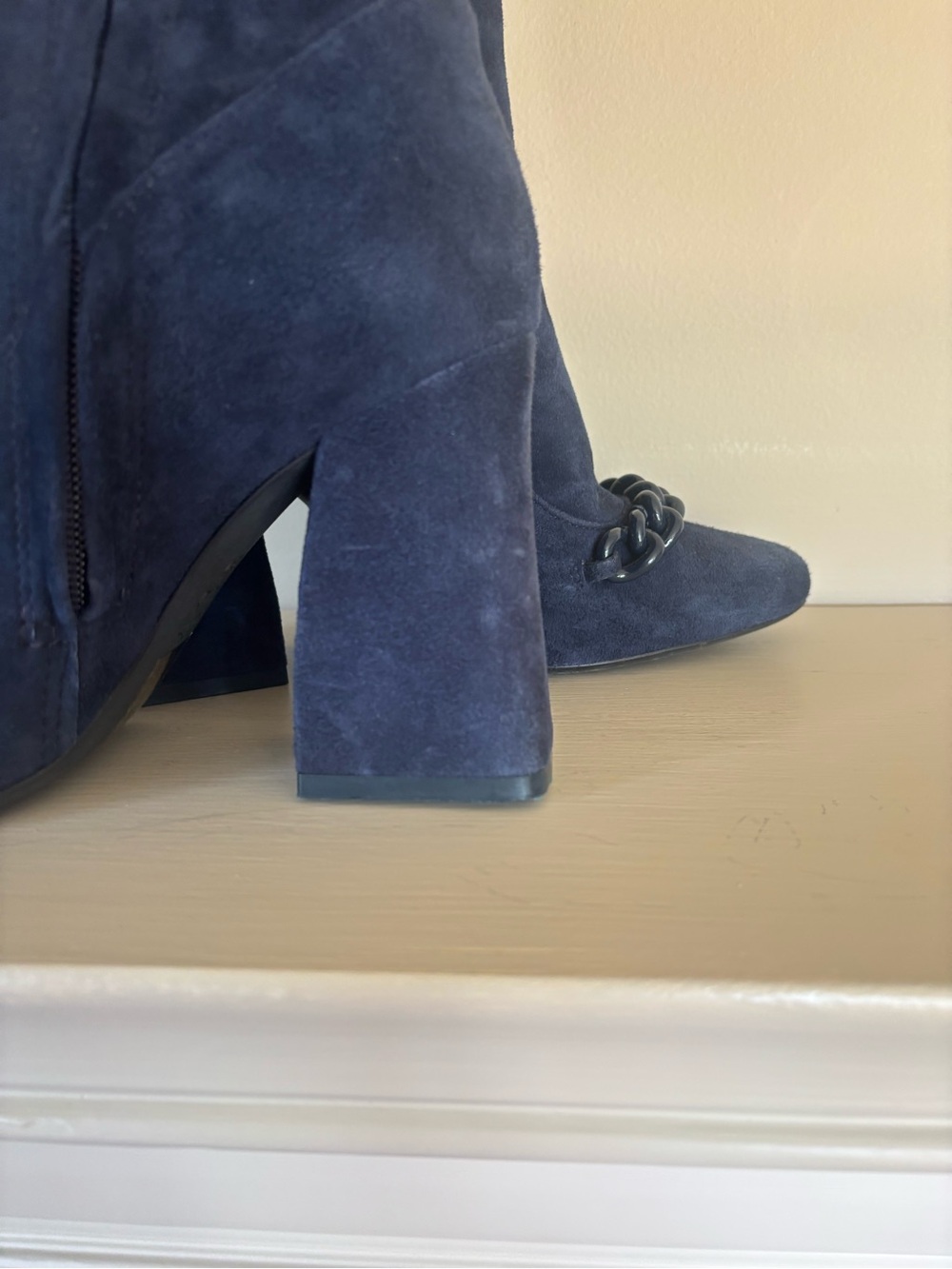 Tory Burch Navy Suede Platform Boots - Picture 6 of 7
